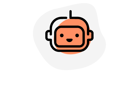 smiling robot head on green background